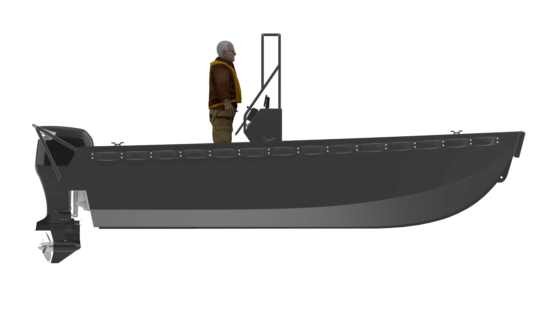 Строительство скоростной моторной лодки длиной 5,5 м с корпусом из ПДН по типовому проекту собственной разработки РФНТ.361431.008