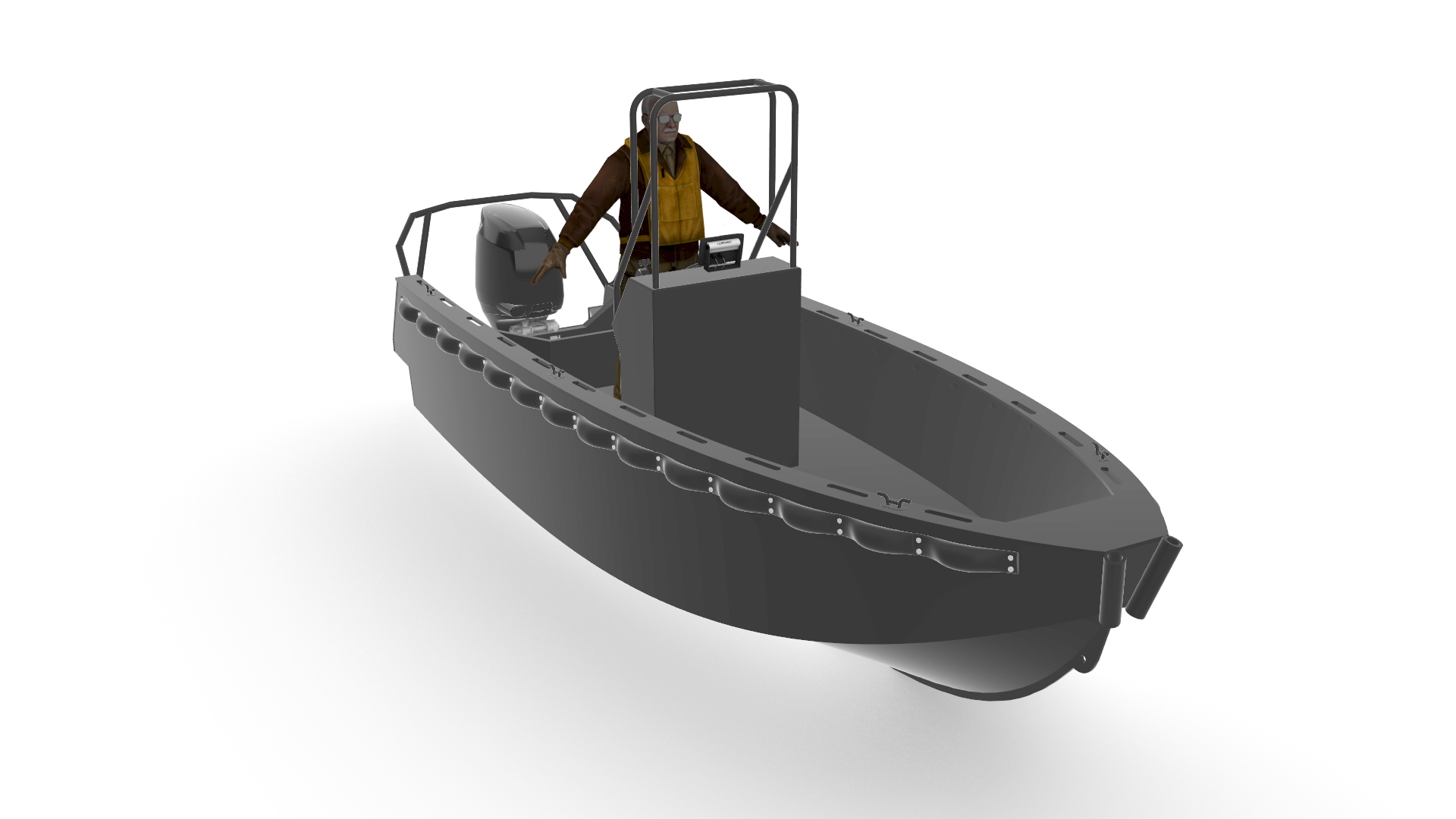 Строительство скоростной моторной лодки длиной 5,5 м с корпусом из ПДН по типовому проекту собственной разработки РФНТ.361431.008